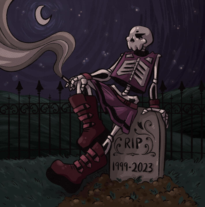 Smoking Skeleton, Digital, 2022